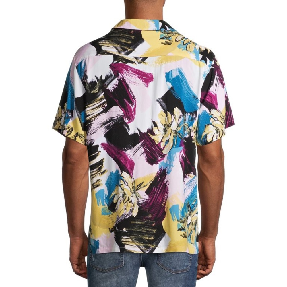 No Boundaries Abstract Casual Button Down - Multi… - image 7